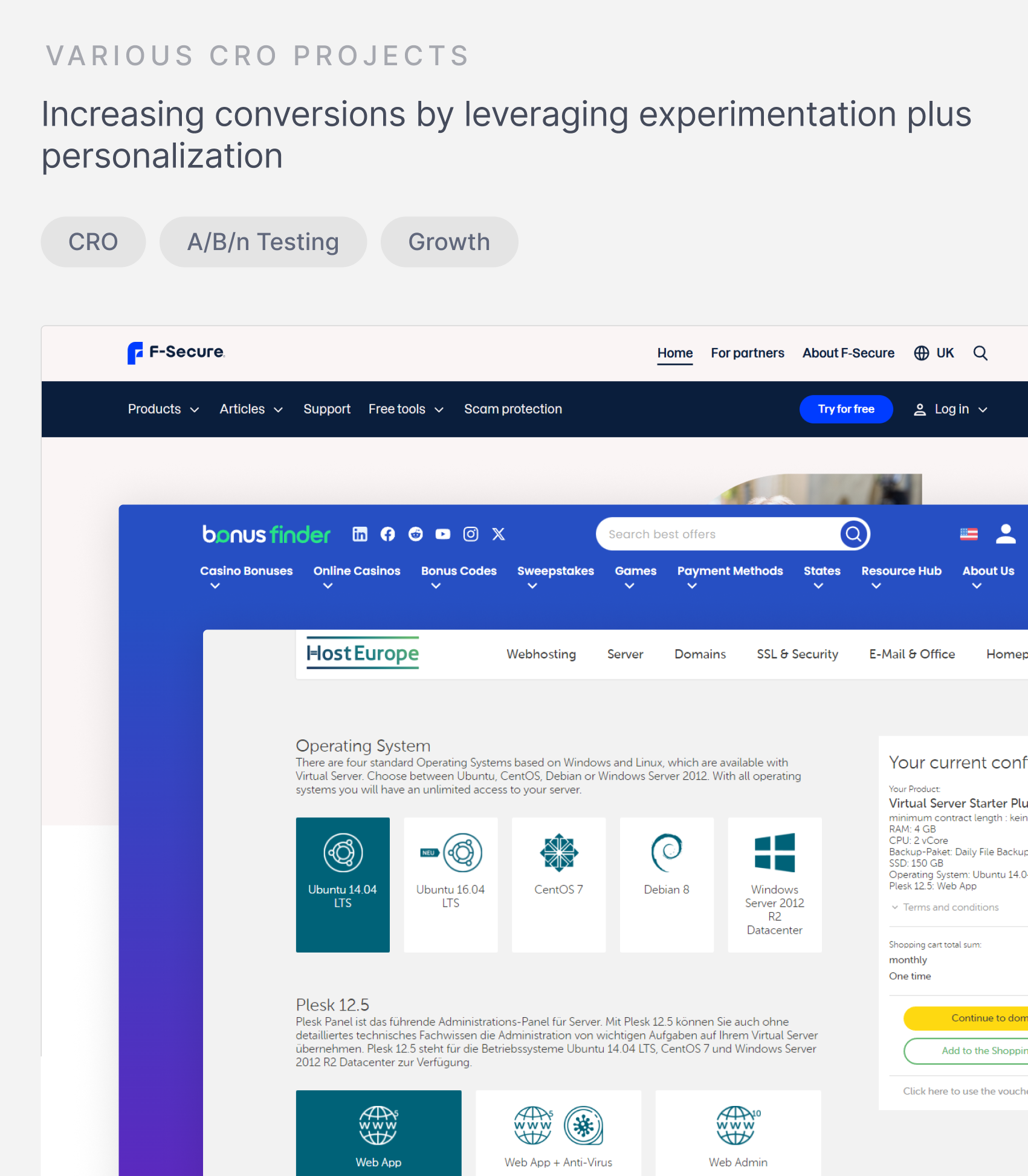 Various CRO Projects